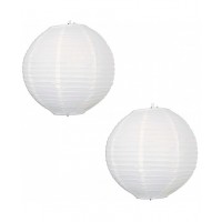 24" Paper Lantern White Twin Pack Regular Wire